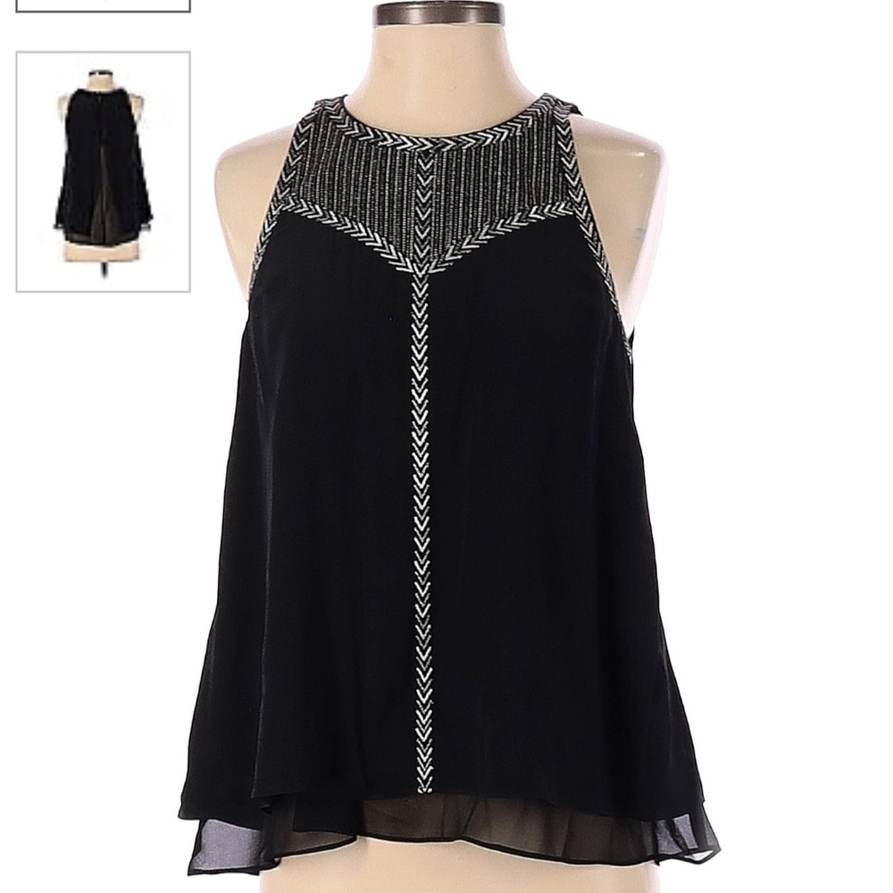 Rebecca Taylor Black Silk Sleeveless Blouse